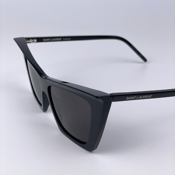 NEW Saint Laurent New Wave SL372 001 Women Black Cat Eye Sunglasses - Picture 8 of 16